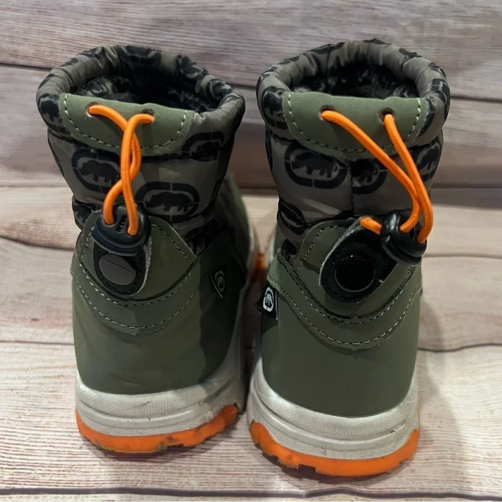 Ecko Unltd Big Kids Unisex Olive Green Quilted Fabric Boots, Big Kid Size 1